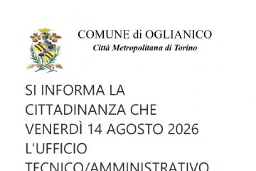 Avviso chiusura al pubblico Ufficio Tecnico.